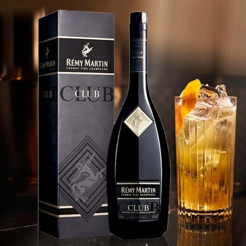 赠人人马人头马club耀黑珍藏版1000ml优质香槟区干邑白兰地