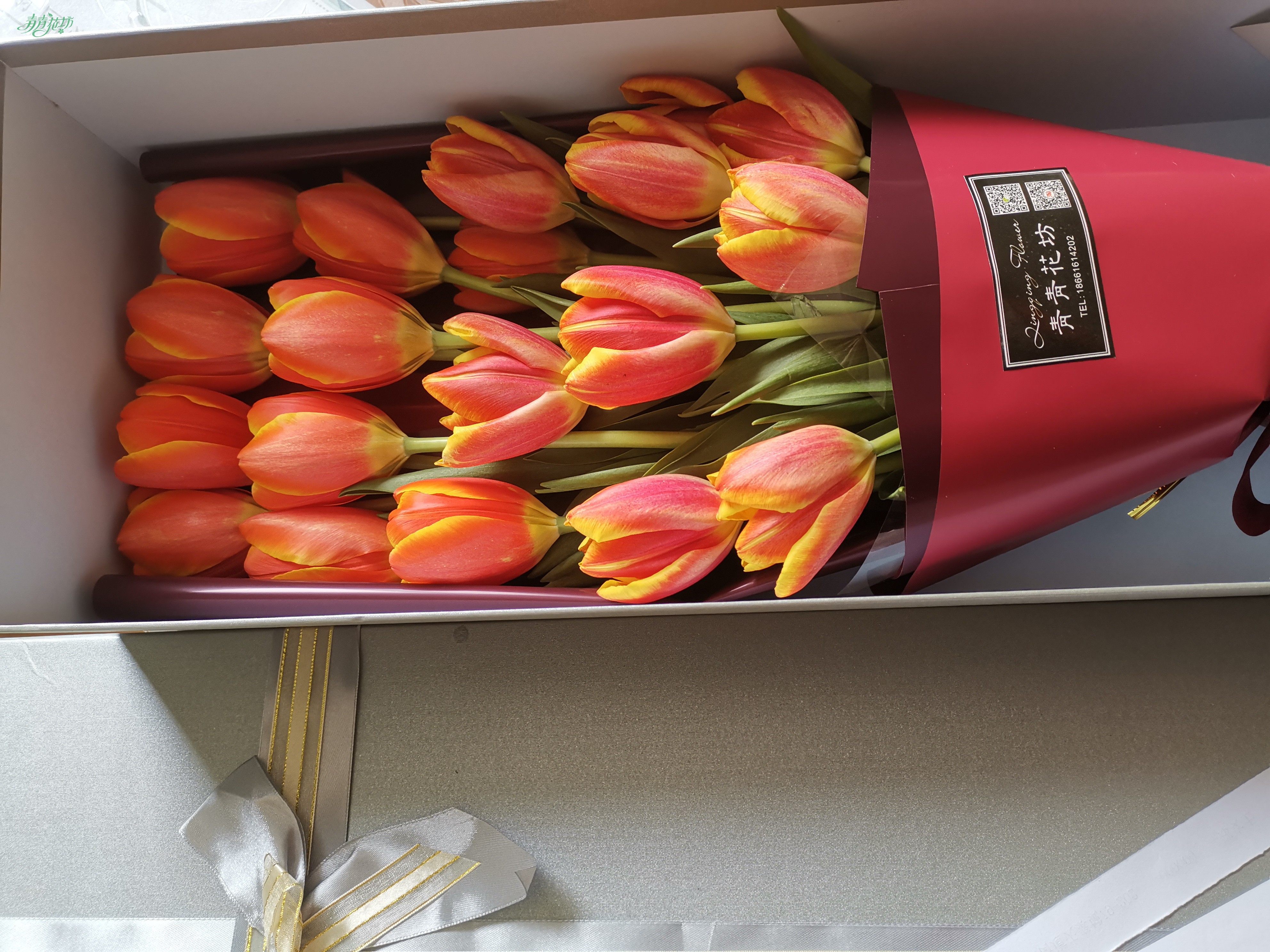 青岛鲜花同城速递郁金香花束礼盒市南市市北李沧城鲜花速递同城