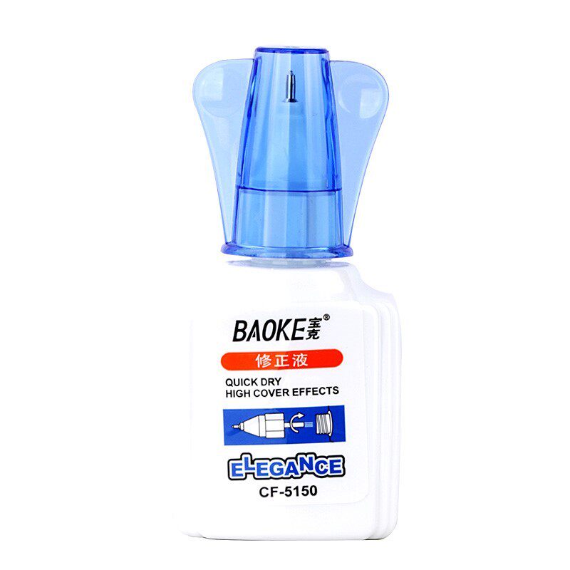 宝克涂改液大容量修正液18ml多功能钢头无痕修改液快干白色双头涂