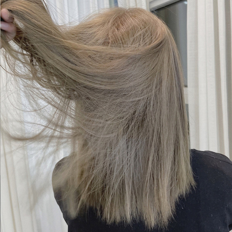 奶茶灰棕亚麻麻色染发剂2021流行色显白自己在家彩染