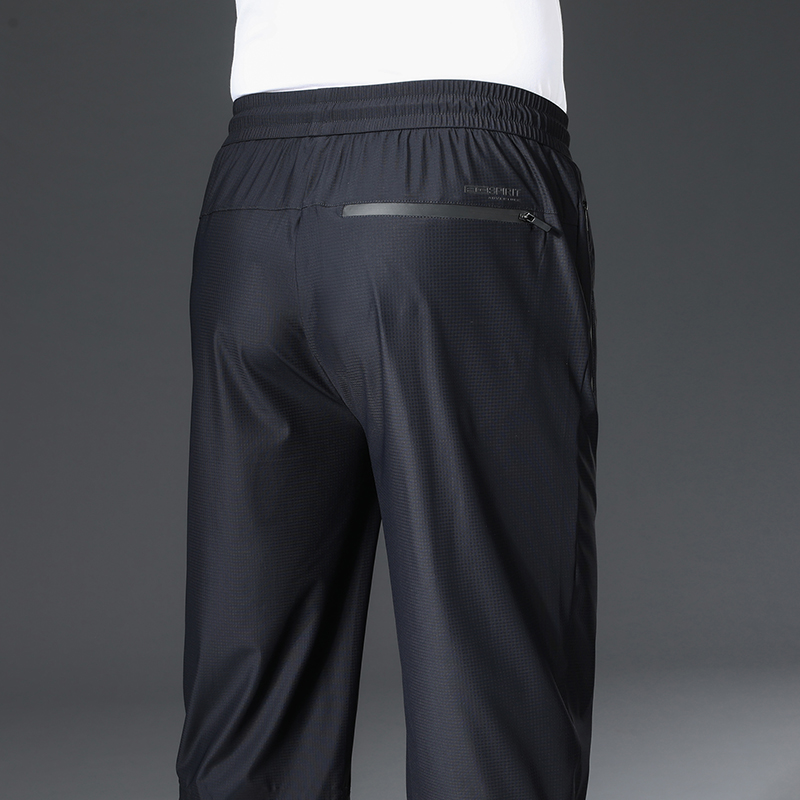 夏季薄款透气男宽松运动休闲裤丝滑凉裤爸爸装网眼冰丝速干空调裤