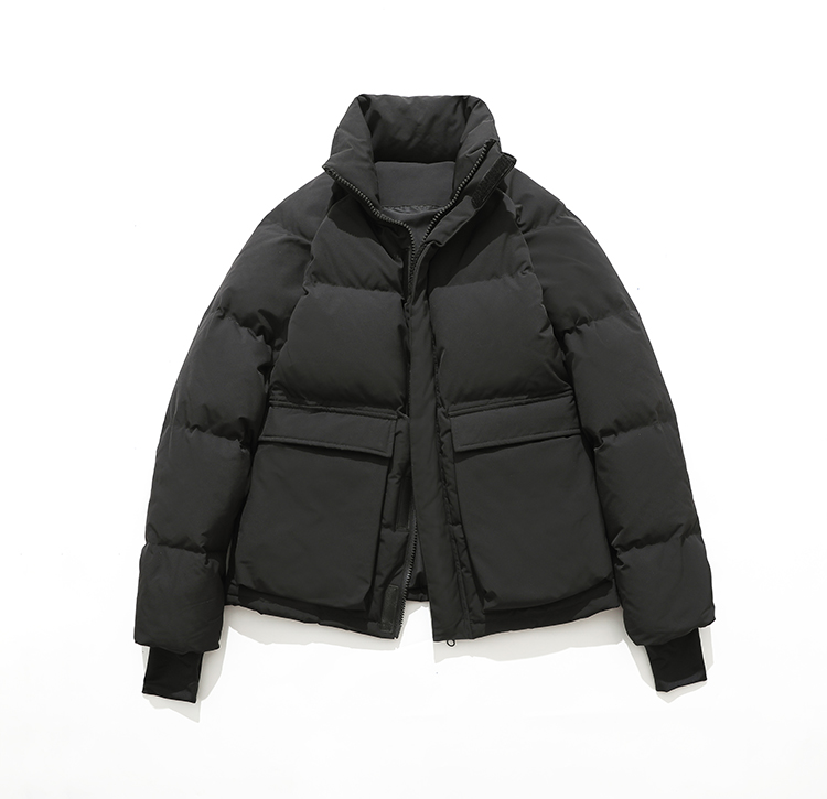 羽绒服男2021年新款短款爆款休闲立领青年情侣白鸭绒工装潮牌外套