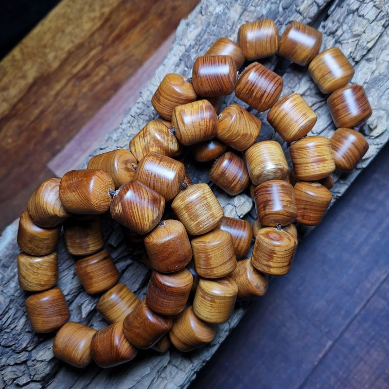 包邮太行崖柏红油20桶珠手串男士复古木雕原木佛珠