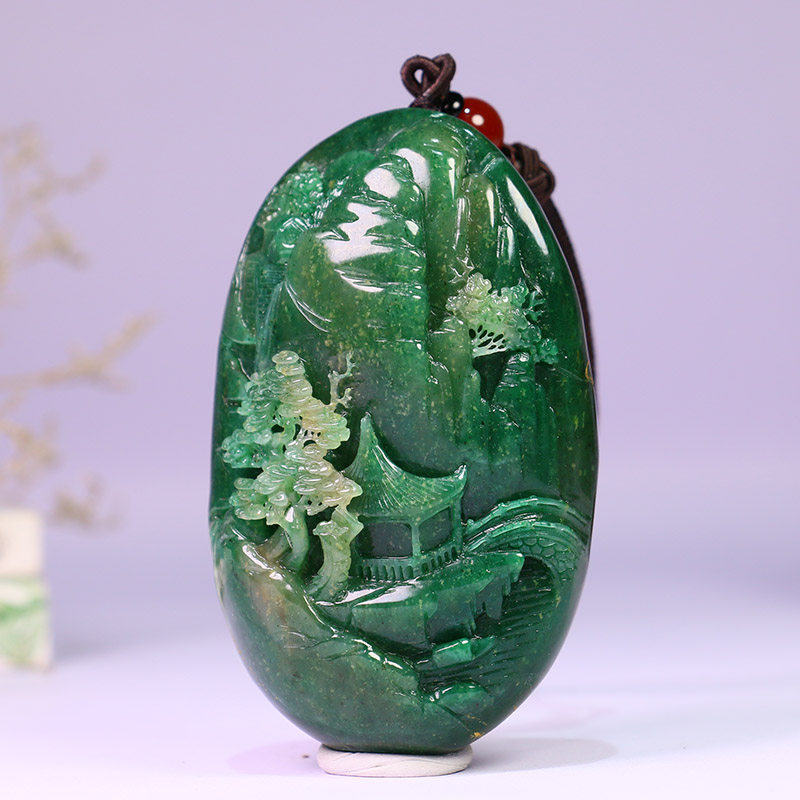 涵韵珠宝独山玉山山水手把天然玉石玉雕手玩件珠宝奇石