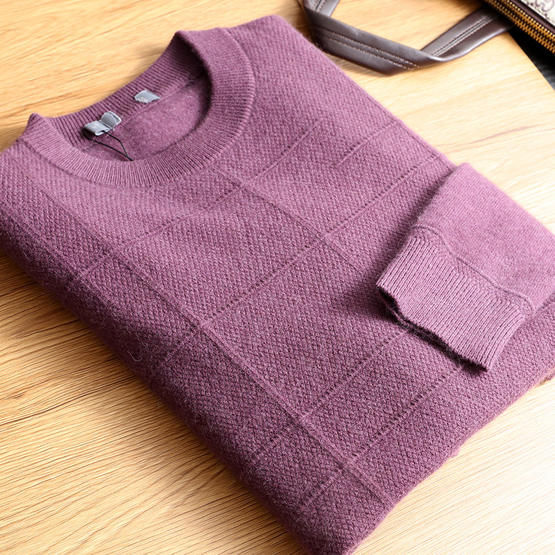 貂绒衫！豆家剪标羊毛料混纺男装圆领长袖针织衫毛衣打底衫不扎肉