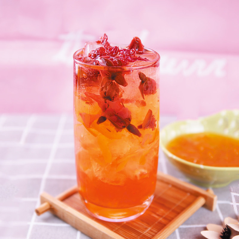 广村蜂蜜玫瑰花茶酱 奶茶店配料原料 玫瑰花茶酱茶浆花果茶 1kg