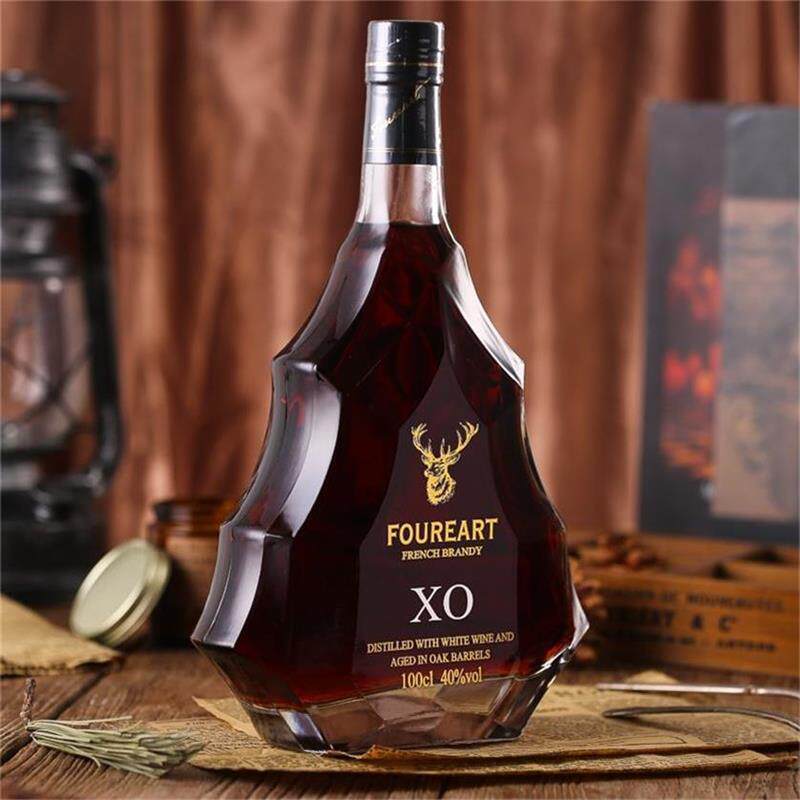 法国进口白兰地酒ft白兰地xo1000ml洋酒正品礼盒盒装白兰地