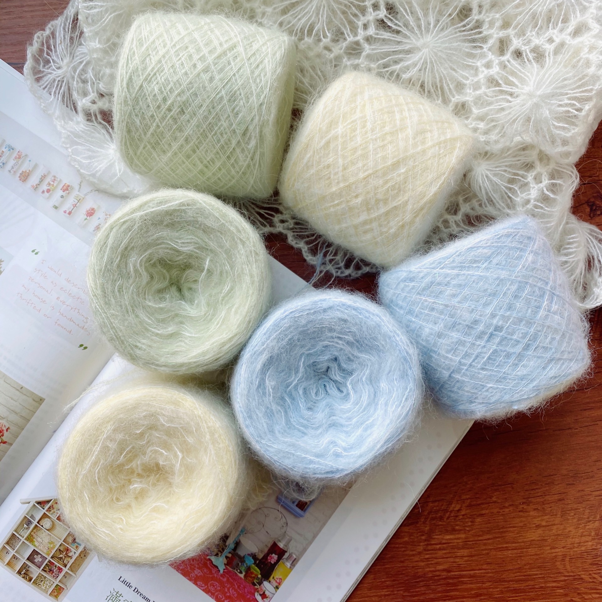 摩根特色幻闪小马海细线蕾丝钩针针棒针编编织毛线