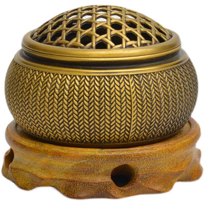 香炉明清古典香薰纯铜仿古盘香客厅禅意摆件香薰炉