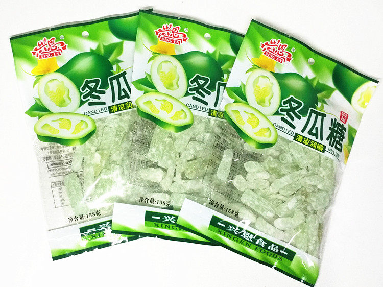 3袋起包邮冰糖冬瓜糖蜂蜜冬瓜条冬瓜糖158克冬瓜丁甜点馅料