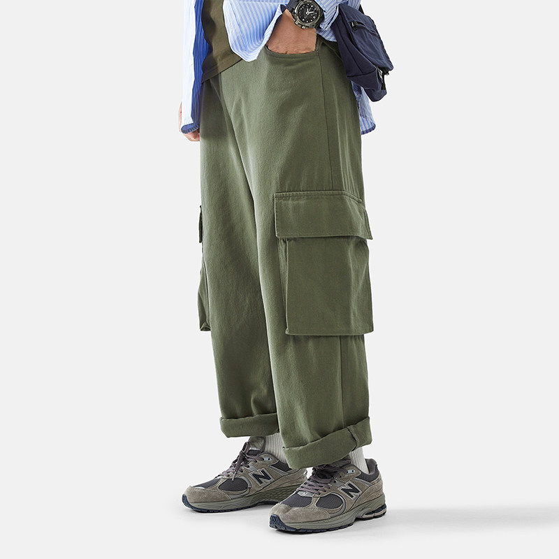 hvelay秋季新款美式潮牌重磅男款裤子大口口袋休闲裤