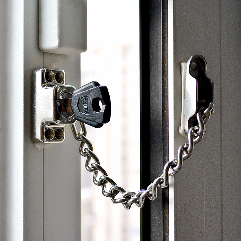 窗盾开窗不锈钢链条锁扣塑钢铝合金大门窗户防盗锁窗锁