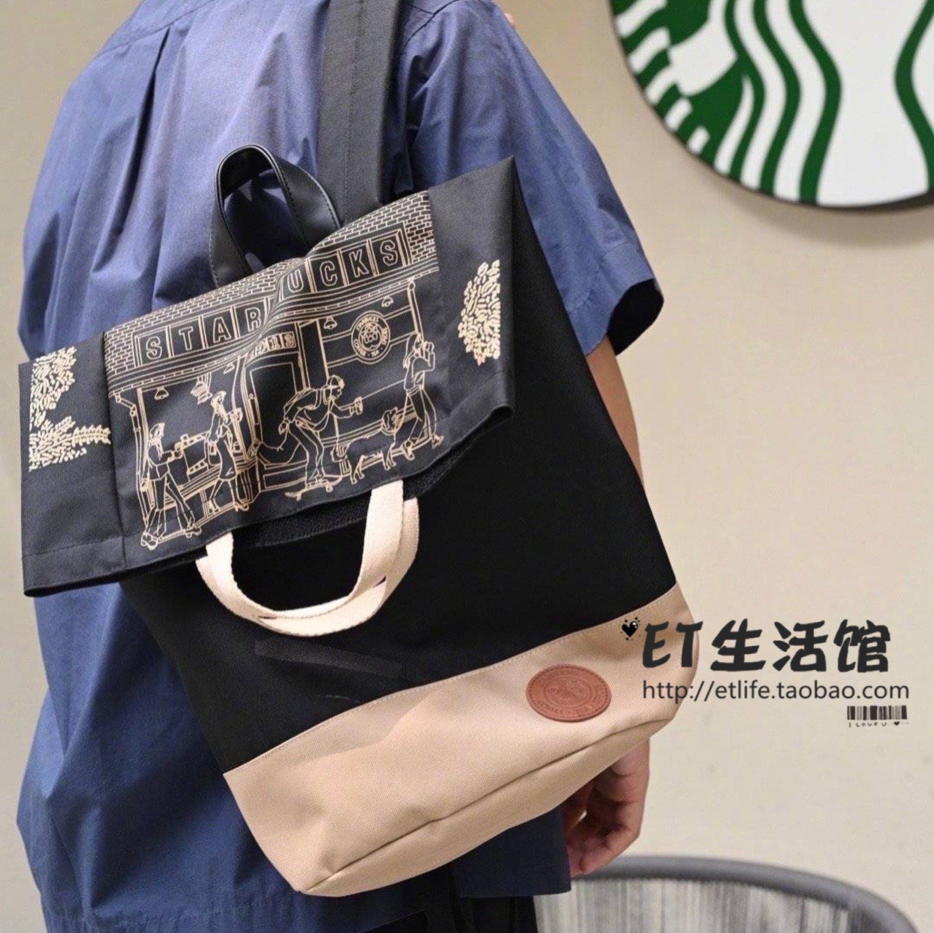 星巴克正品2020鼠年毛绒双肩包小猪樱花猫咪无纺布购物袋