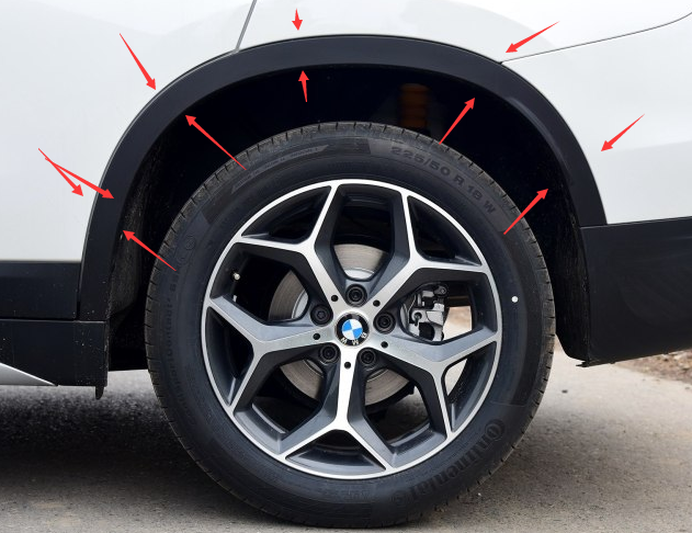 适用于宝马新款x1f49轮眉车轮眉毛磨砂饰条轮眉