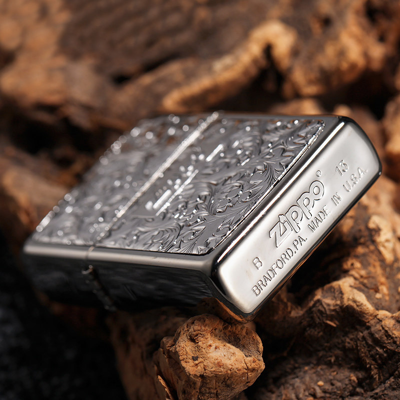 原装正品zippo防风打火机纯银富贵唐草k8繁花似锦zippo