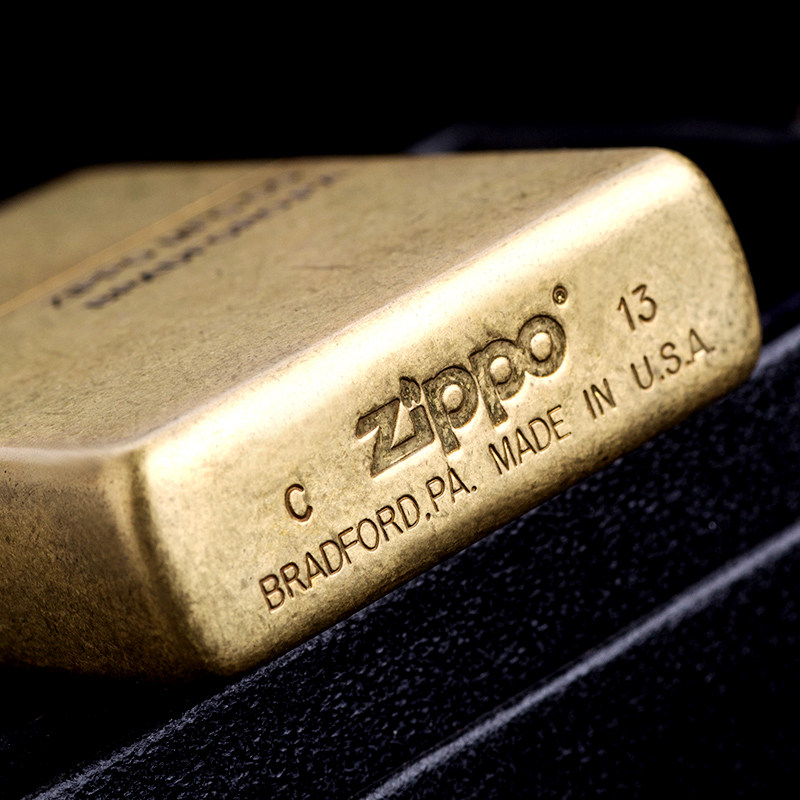 美国原装打火机zippo正版古铜骷髅危险标志男士zippo