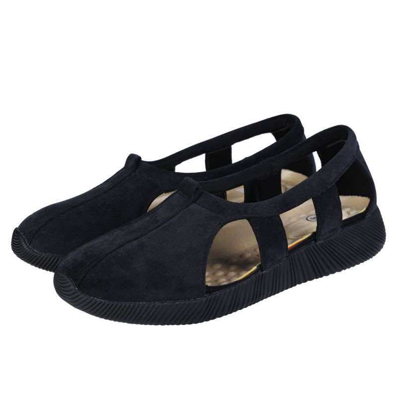 慈缘僧鞋新款凉鞋水洗帆布网面柔软透气轻便洞洞鞋