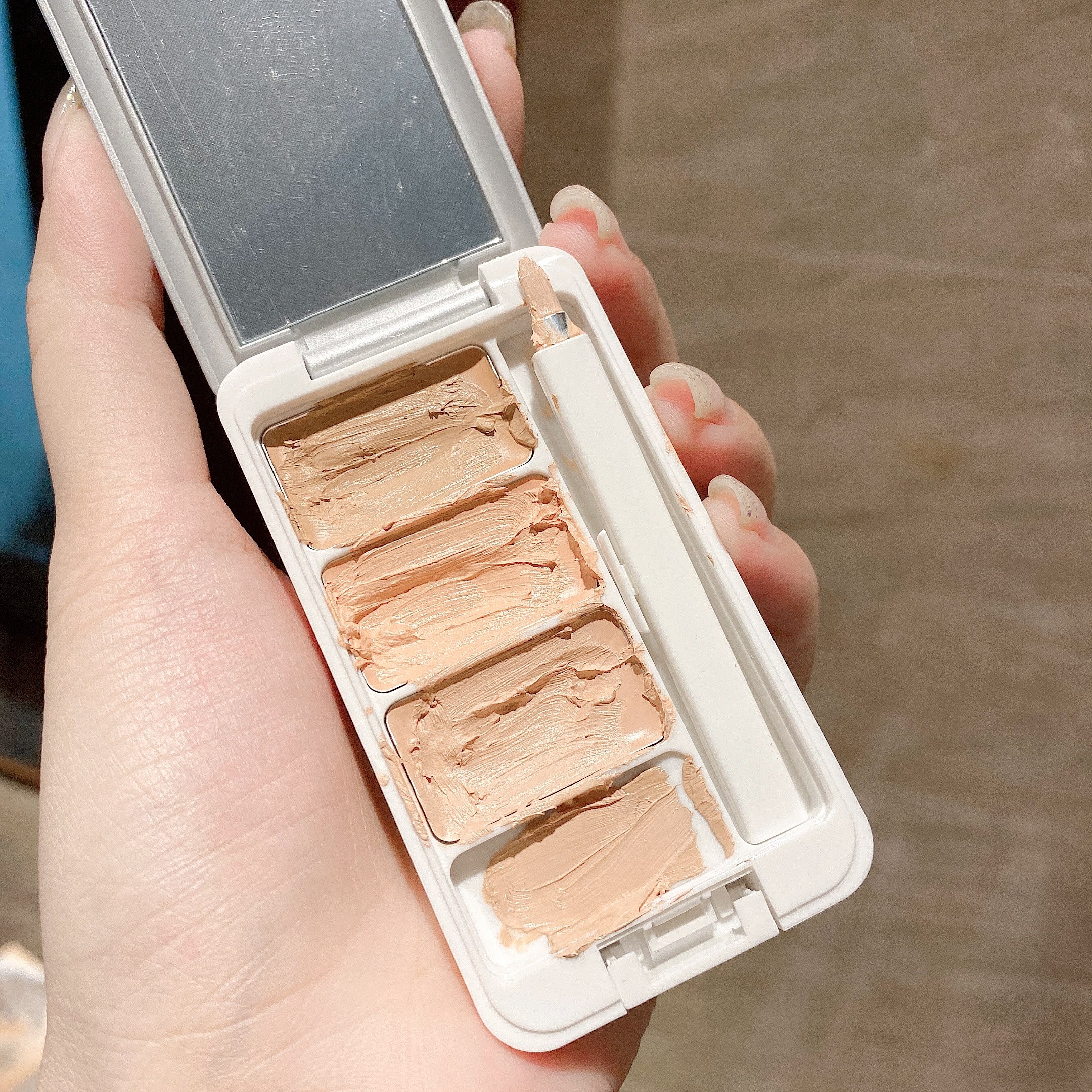 斑点遮盖novo三色遮瑕膏巨遮暇盘脸部痘印痘痘遮瑕