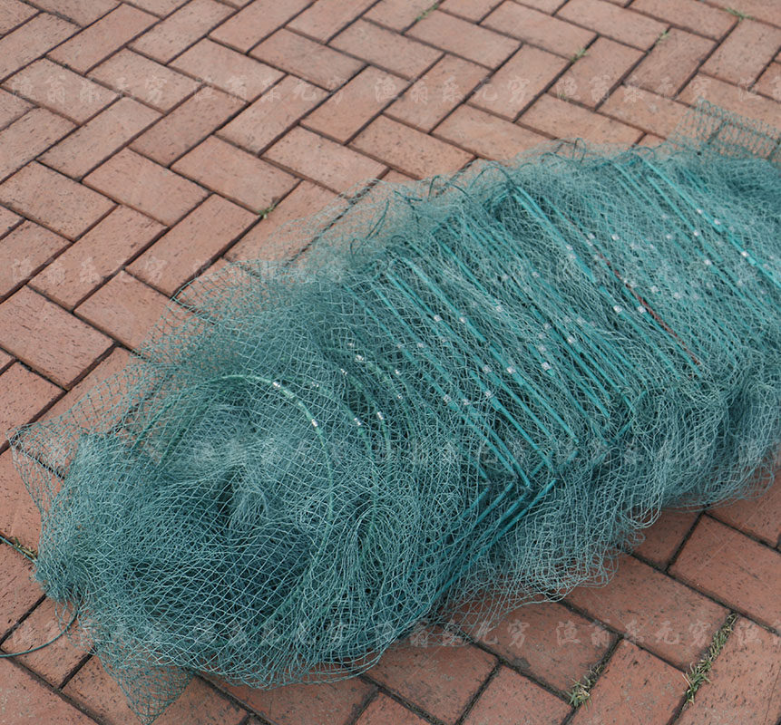 25米30米折叠有结大捕鱼笼虾笼蟹笼鱼网河虾龙虾网蟹网黄鳝养殖笼