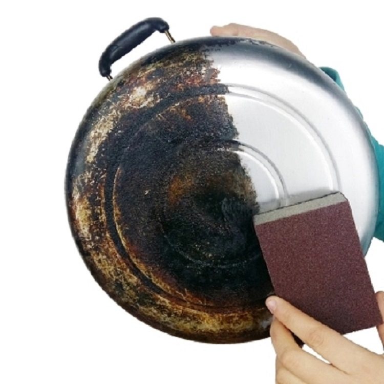 魔力擦去污渍双面海绵擦金刚砂洗锅底黑垢刷碗除锈洗碗清洁海绵块