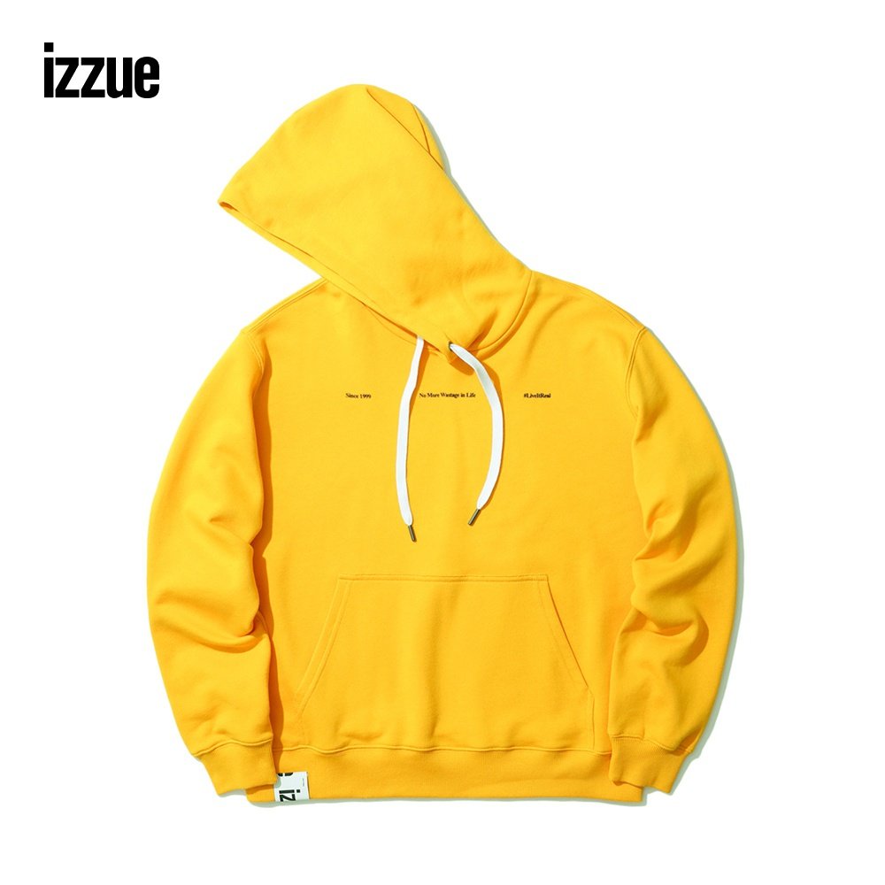 izzue女装连帽卫衣冬季潮流宽松背面字母图案卫衣