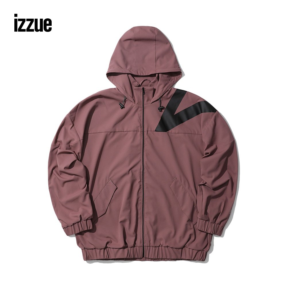 izzue女装拉链连帽夹克2020春秋新品宽松休闲短外套