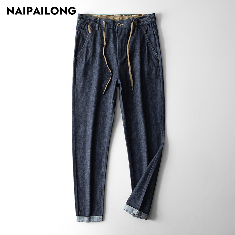 直筒牛仔裤男士2021年新款秋季薄宽松休闲裤ins潮流百搭九分裤子