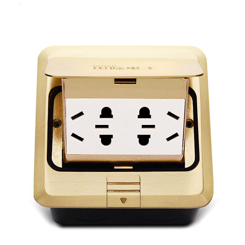 tclctv地插座全铜防水隐藏式五孔地插电源网络地插地面插座地板插