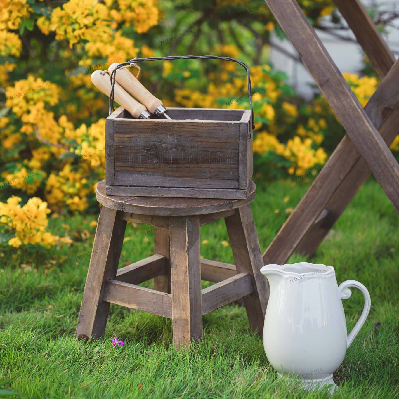 润家家居园艺凳子花园矮凳田园装饰庭院造景矮凳