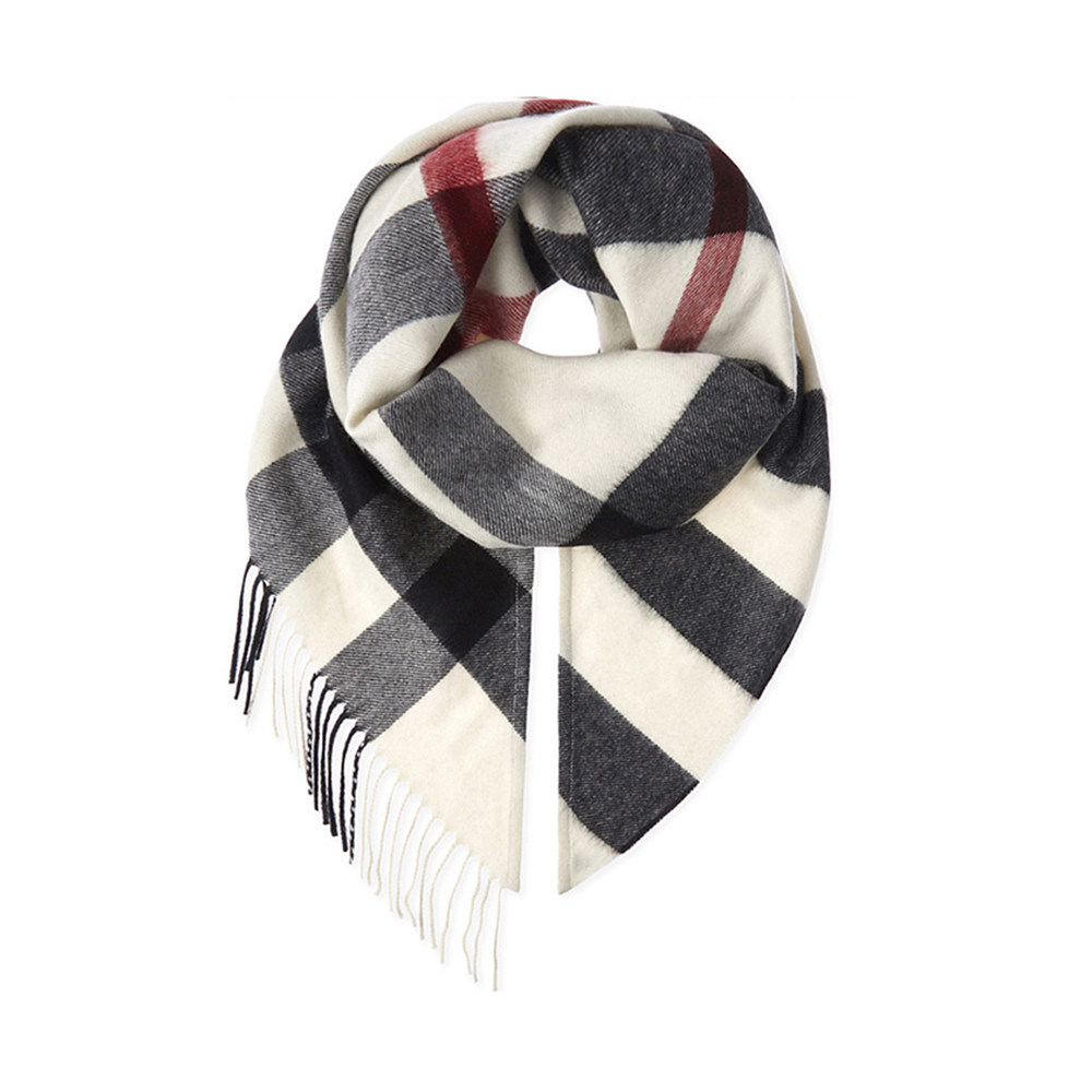burberry女士黑白条纹羊绒围巾围巾