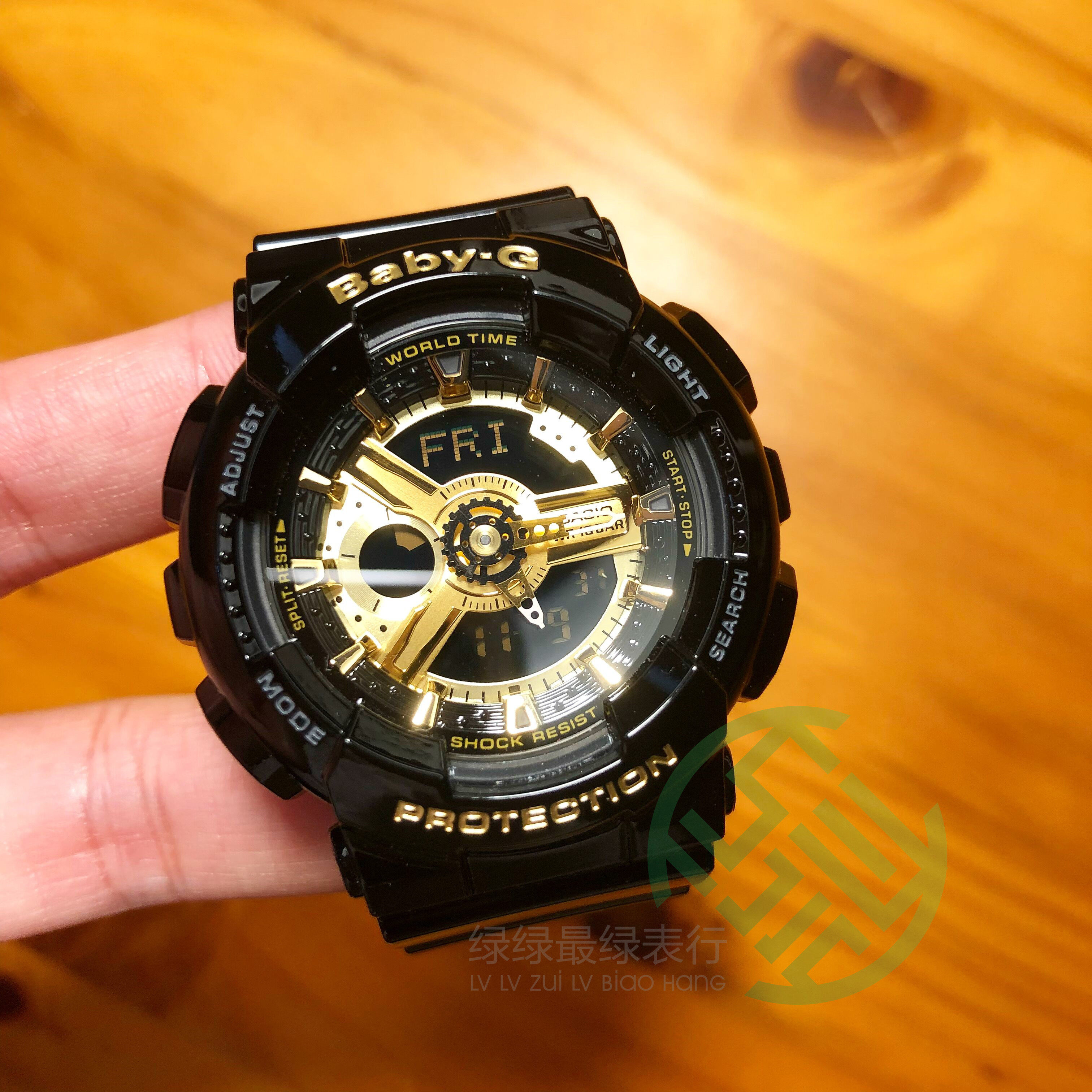 casio卡西欧baby-g时尚潮流经典ba-110-1a110rg-1a黑金日韩腕表
