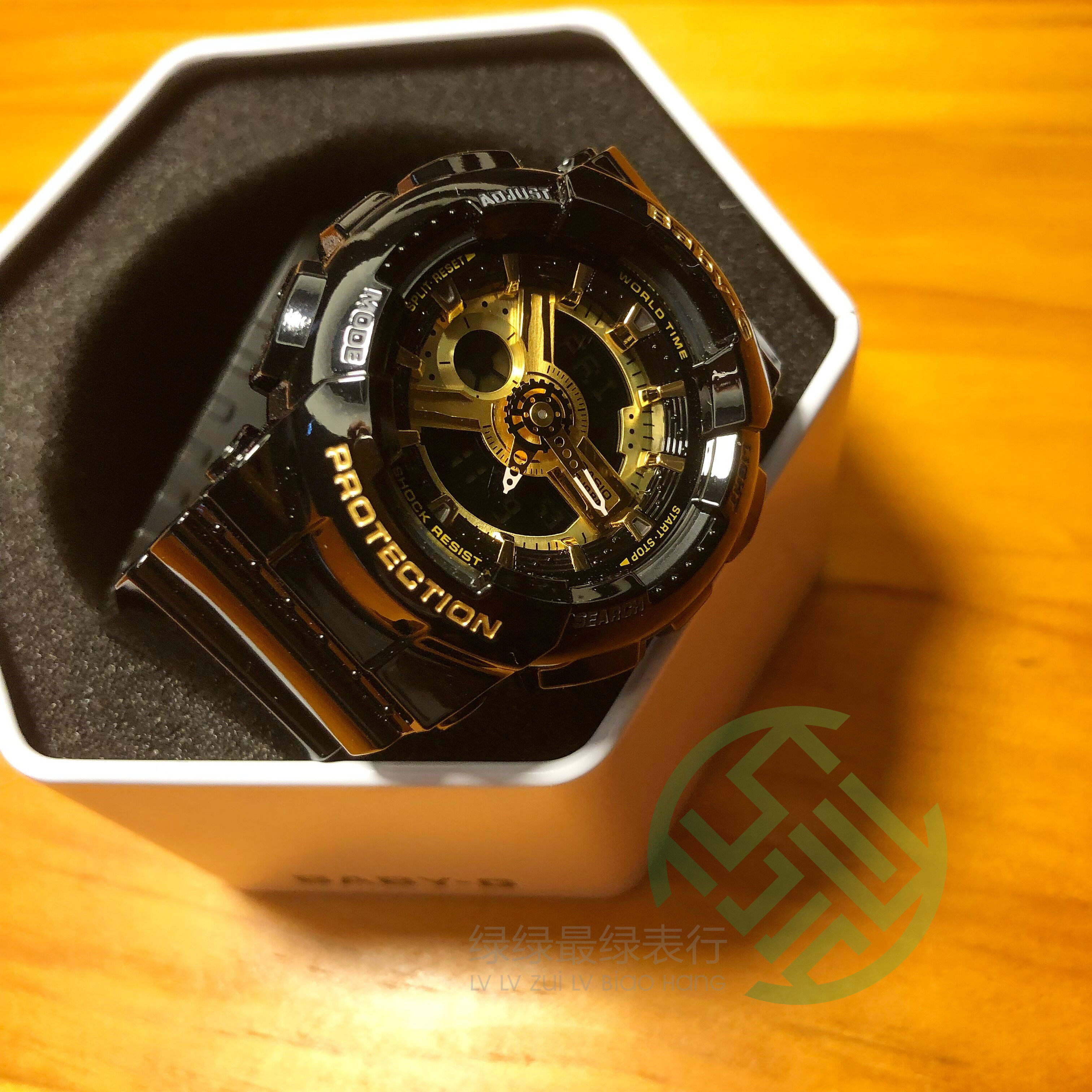 casio卡西欧baby-g时尚潮流经典ba-110-1a110rg-1a黑金日韩腕表