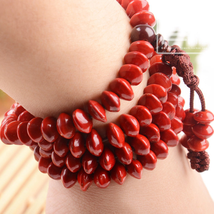 相思豆血菩提红心菩提子108颗佛珠手链文玩手串手链本命年男女款