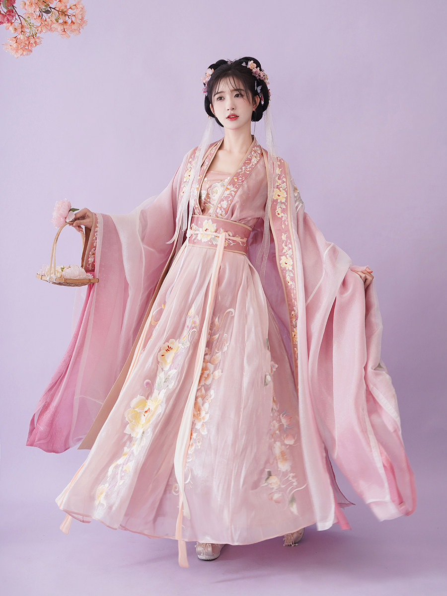 十二汉旸花神汉服女原创唐制大袖仙一片片式破裙汉服定制