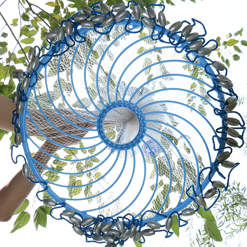 傻瓜渔网飞盘盘式撒网抛网手撒手抛网鱼网捕鱼鱼网