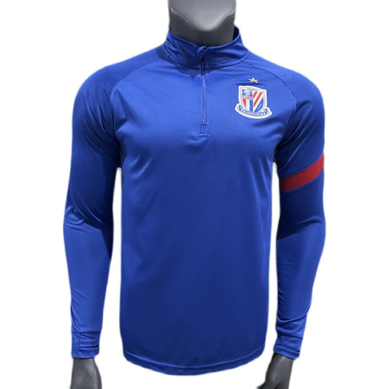 训练上海申花球衣短袖2021中超足球无袖球员足球服