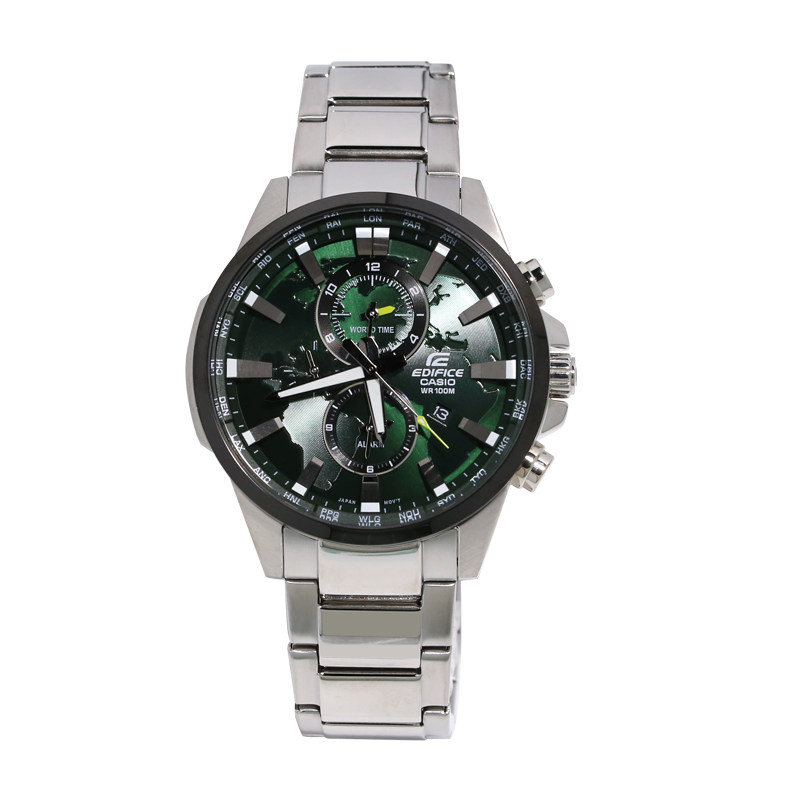 卡西欧手表edifice绿水鬼黑暗之心世界地图商务石英表efr303db日韩