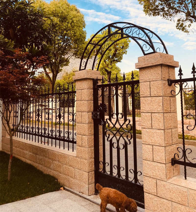 铁艺拱门花架欧式大门门垛顶别墅架子庭院院门庭院门