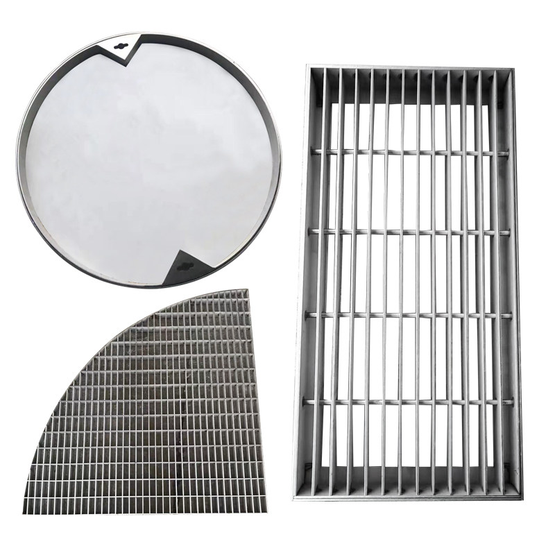 现货不锈钢方圆隐形井盖水篦格栅异形排水渠定制井盖