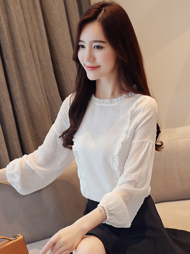雪纺衫女装2020春季新款韩版秋天长袖上衣秋季打底衫洋气小衫潮
