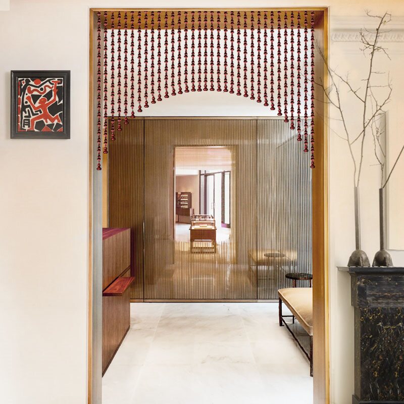 桃木珠帘葫芦门帘隔断玄关卫生间卧室古风风水珠帘