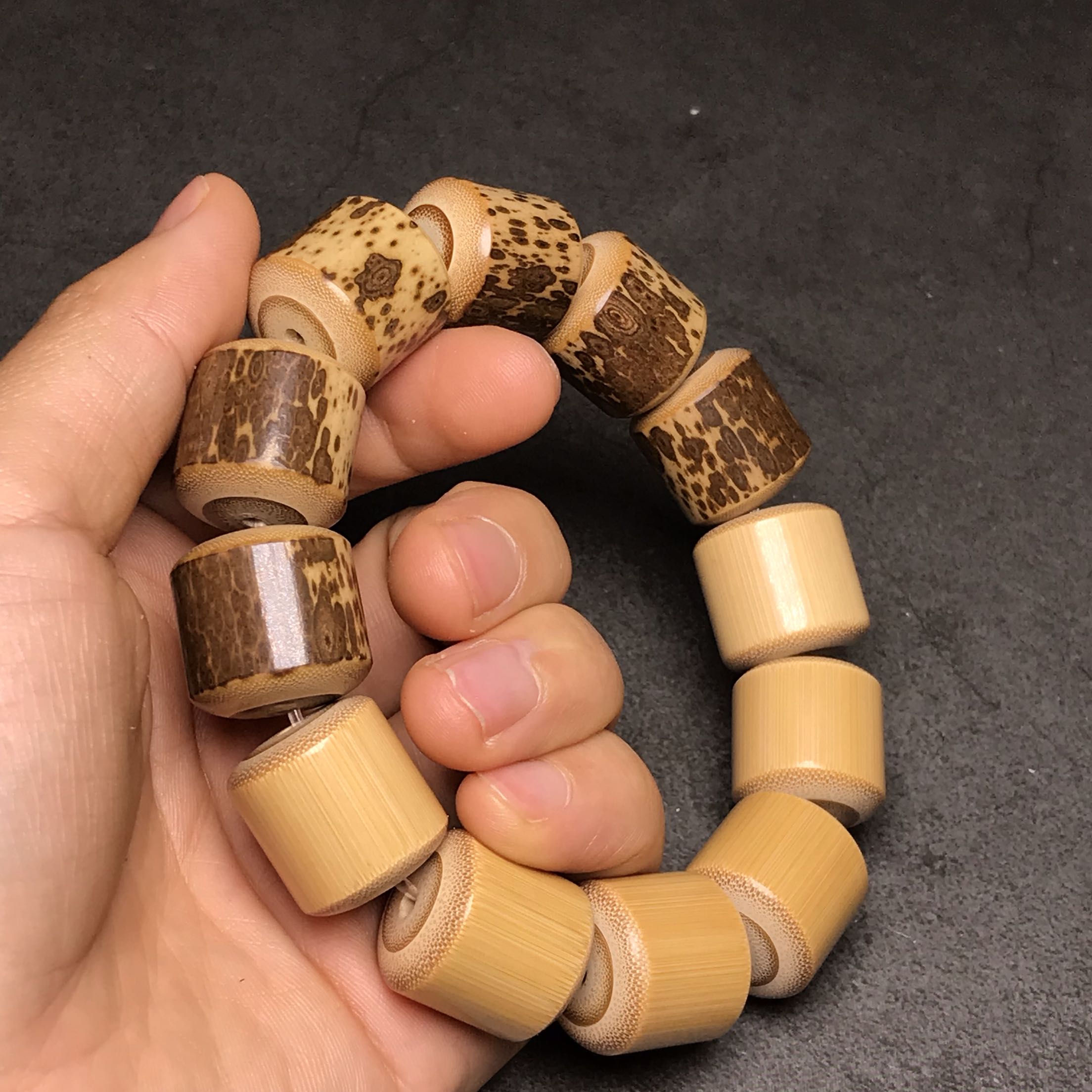 手串一生玉竹梅鹿竹手串原创设计竹子手持佛珠