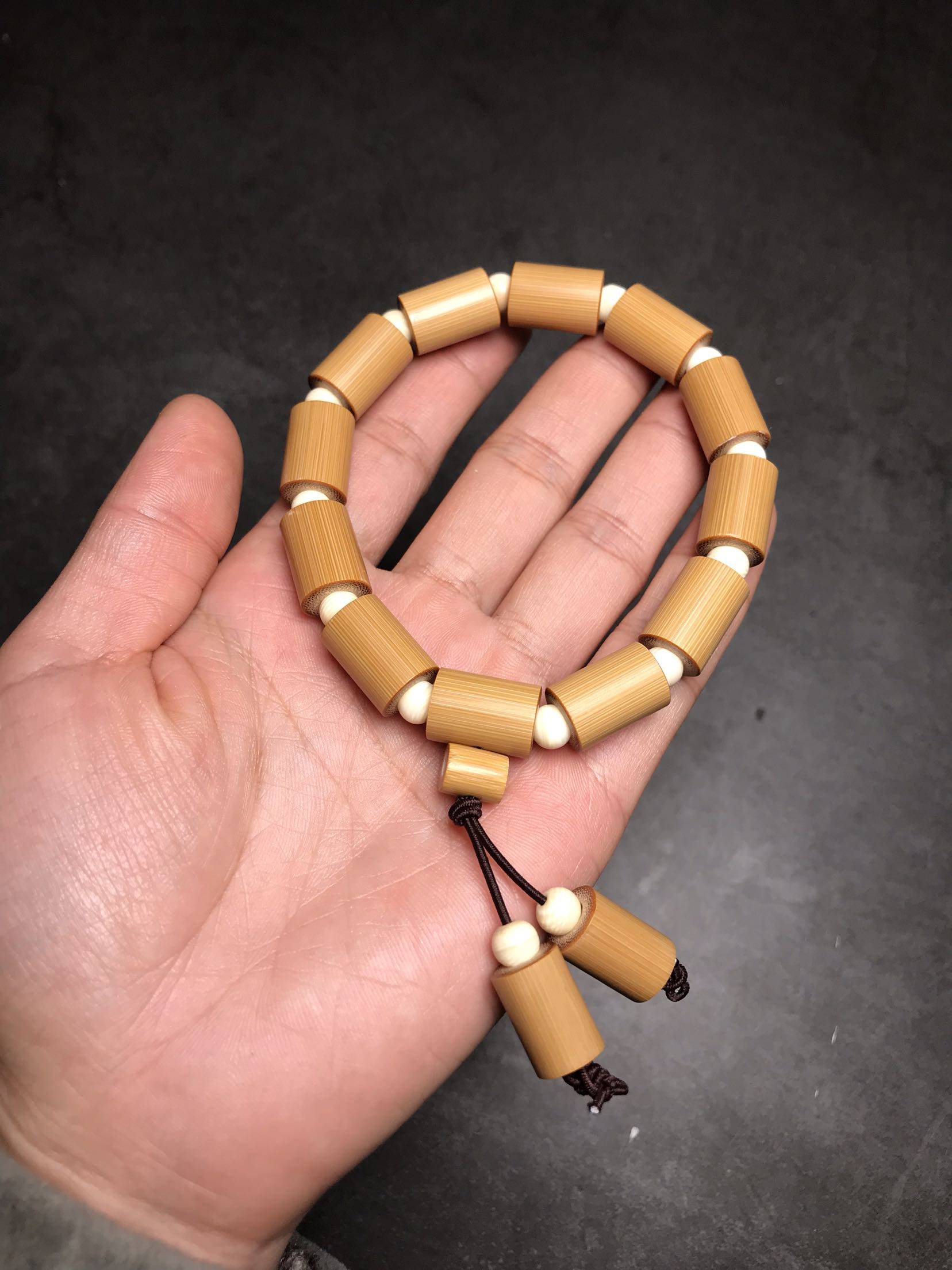 玉竹手串福建红湘妃手串男士文玩竹子素面手钗手串