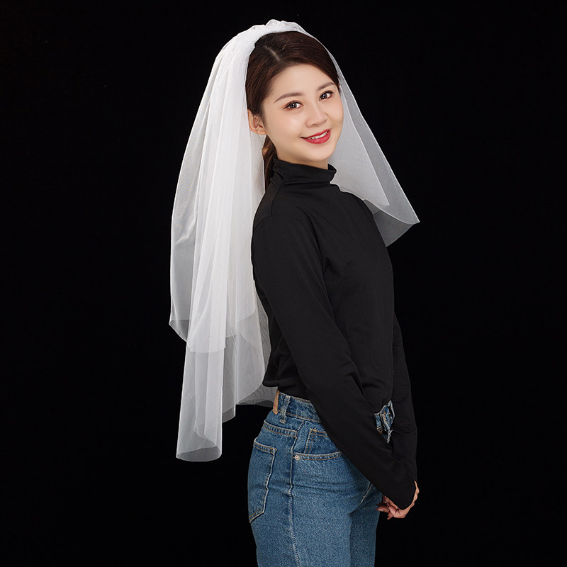 新娘头纱女复古结婚婚纱头巾头纱头饰超仙森系头纱