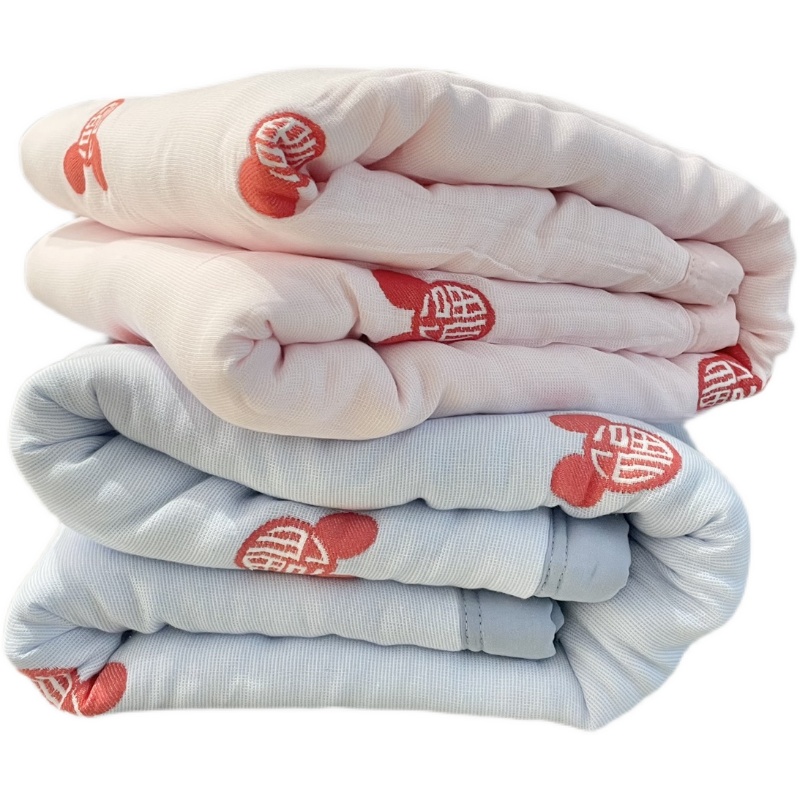 纱布冬款幼儿园柔软被子儿童盖毯十层加厚婴儿婴童抱被