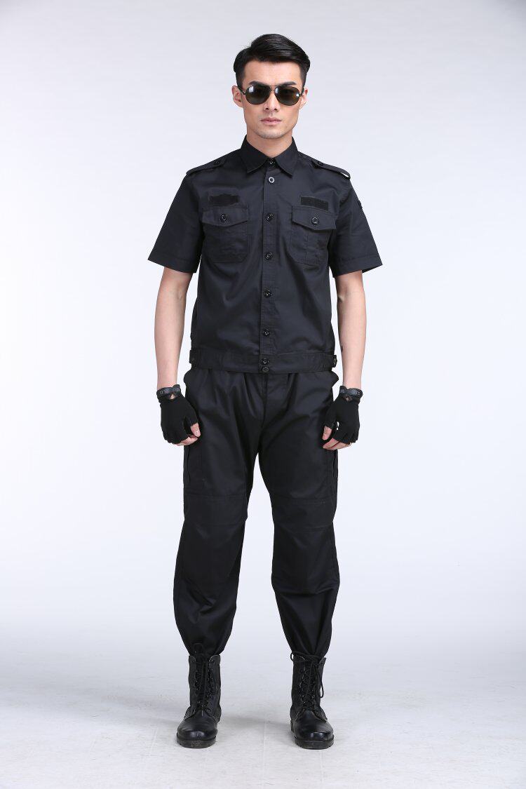 特勤短袖夹克工作服春夏保安服特保服装耐磨训练运动护具