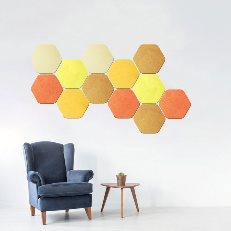 毛毡墙贴壁饰六边形创意组合毛毡板照片墙客厅背景墙北欧墙面装饰