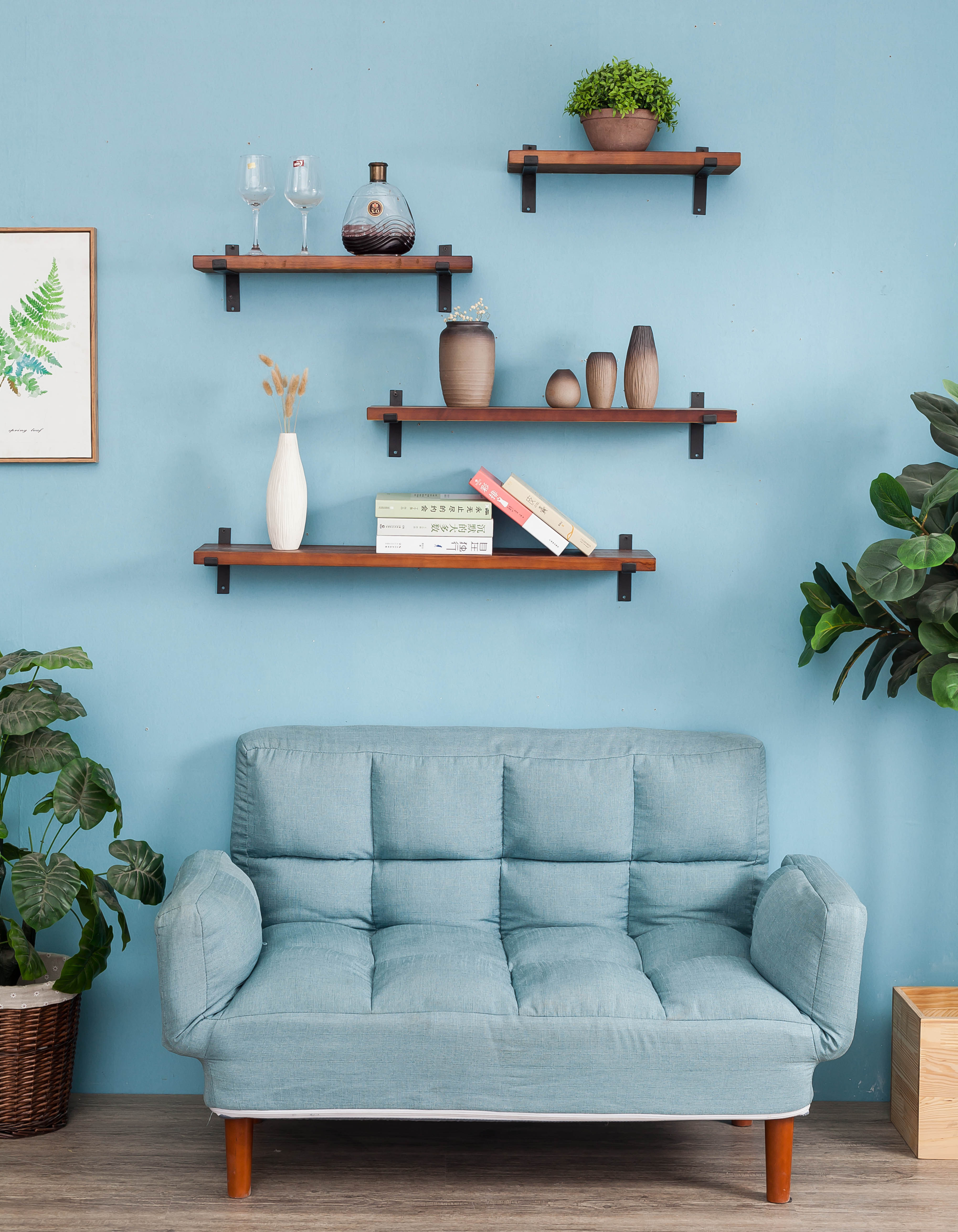 墙上置物架一字隔板实木墙面客厅电视电视墙墙壁搁板