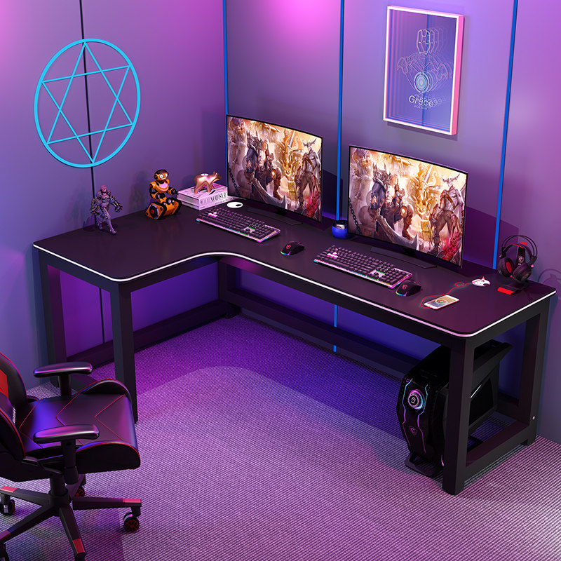 转角电竞桌电脑桌台式简约家用书桌卧室双人桌写字台办公桌游戏桌