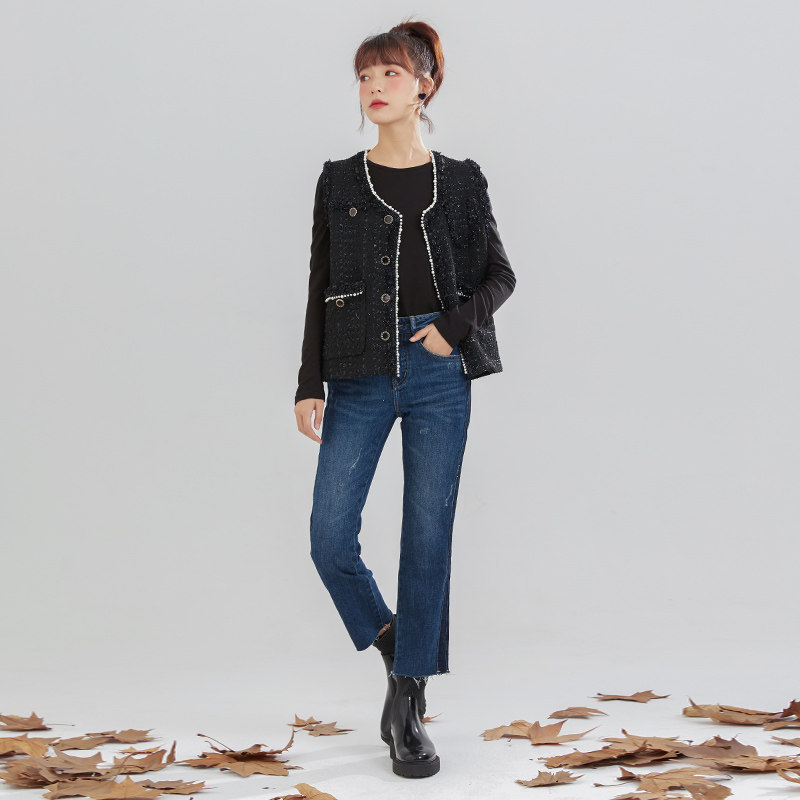 森林鸟女装2020秋季新款马夹小香风宽松松显瘦开马夹